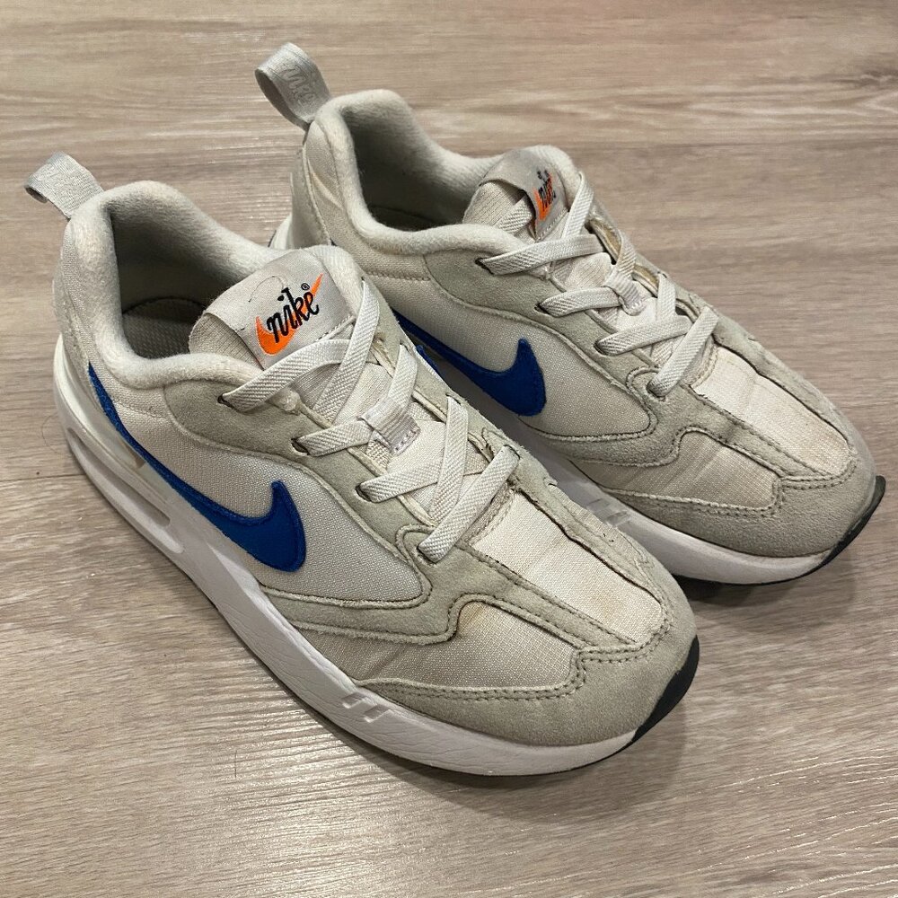 Kids Size 1.5Y | Nike Air Max Dawn White Sneakers DC9318-100 Beige Blue Shoes